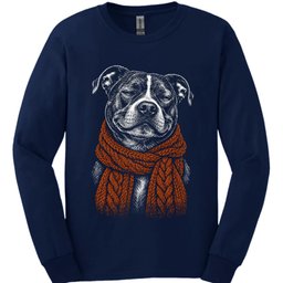 Staffordshire Pit Bull Winter Dog Long Sleeve Shirt Gift For Dog Lover
