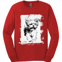 Shih Tzu Running Dog Long Sleeve Shirt Gift For Dog Lover
