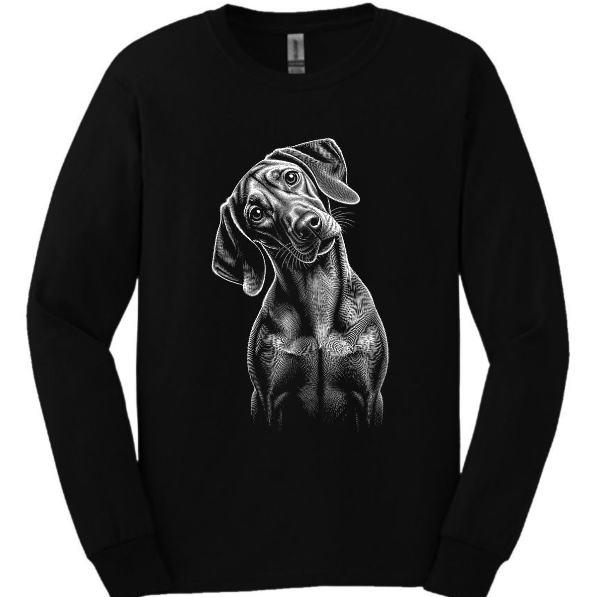 Vizsla Tilted Dog Long Sleeve Shirt Gift For Dog Lover