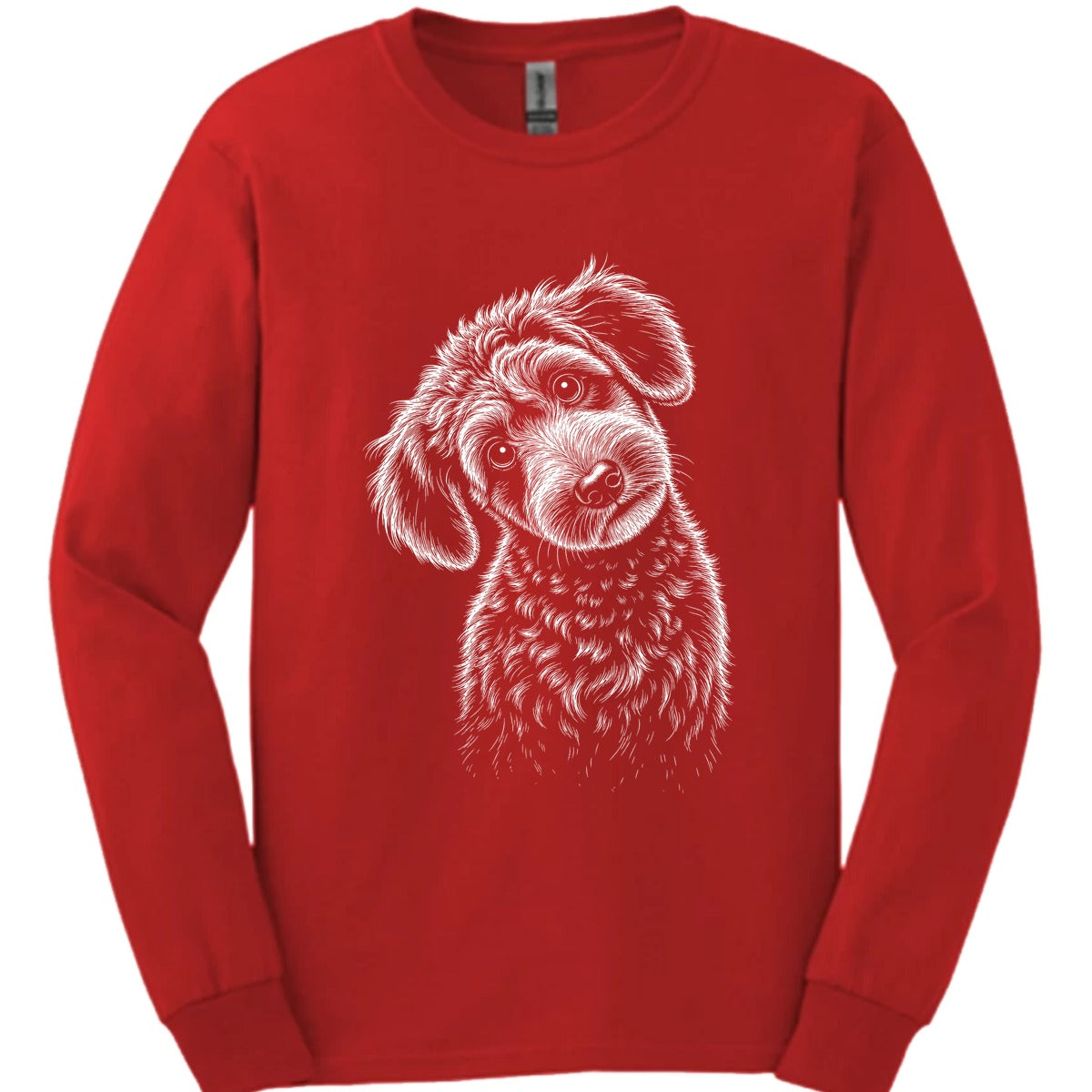 Sheepadoodle Tilted Dog Long Sleeve Shirt Gift For Dog Lover