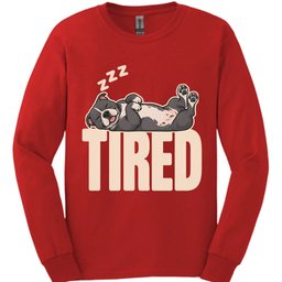 Staffordshire Pit Bull Tired Dog Long Sleeve Shirt Gift For Dog Lover