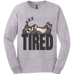 Staffordshire Pit Bull Tired Dog Long Sleeve Shirt Gift For Dog Lover