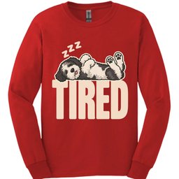 Sheepadoodle Tired Dog Long Sleeve Shirt Gift For Dog Lover