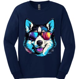 Siberian Husky Top Dog Long Sleeve Shirt Gift For Dog Lover