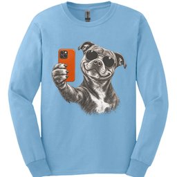 Staffordshire Bull Terrier Selfie Dog Long Sleeve Shirt Gift For Dog Lover