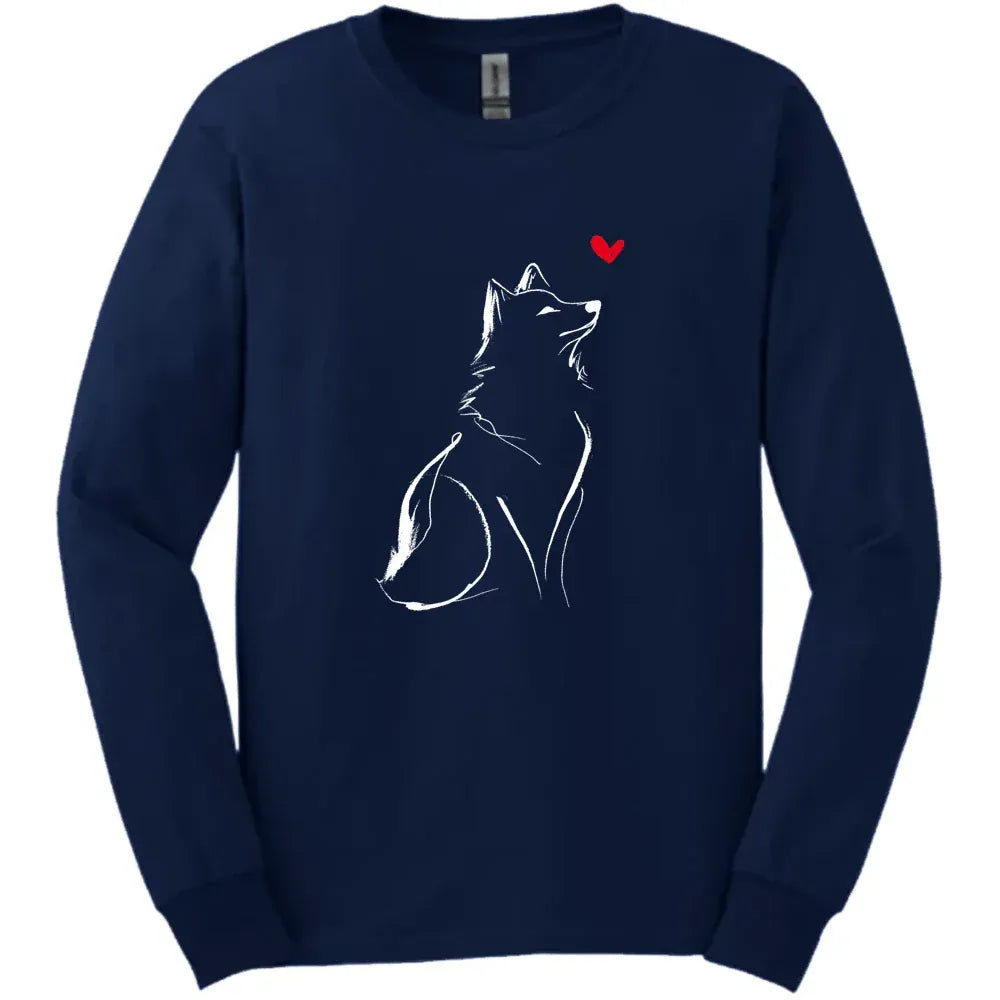 Shiba Inu Sketch Dog Long Sleeve Tee Gift For Dog Lover