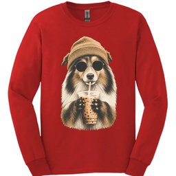 Shetland Sheepdog Hipster Dog Long Sleeve Shirt Gift For Dog Lover
