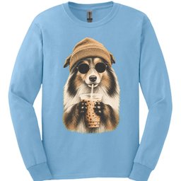 Shetland Sheepdog Hipster Dog Long Sleeve Shirt Gift For Dog Lover