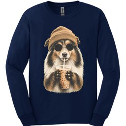 Shetland Sheepdog Hipster Dog Long Sleeve Shirt Gift For Dog Lover