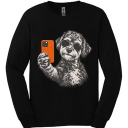 Schnoodle Selfie Dog Long Sleeve Shirt Gift For Dog Lover