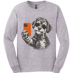Schnoodle Selfie Dog Long Sleeve Shirt Gift For Dog Lover