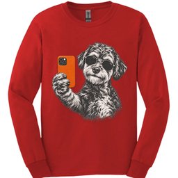 Schnoodle Selfie Dog Long Sleeve Shirt Gift For Dog Lover