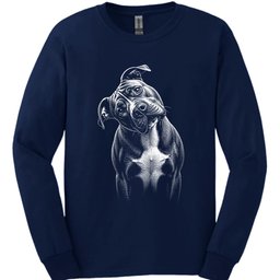 Staffordshire Pit Bull Tilted Dog Long Sleeve Shirt Gift For Dog Lover