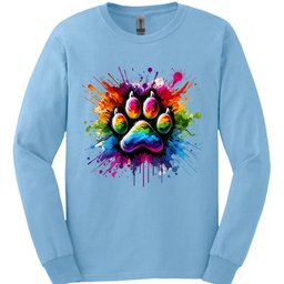 Splatter Paint Paw Long Sleeve Shirt Gift For Dog Lover