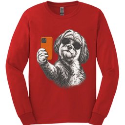 Tibetan Terrier Selfie Dog Long Sleeve Shirt Gift For Dog Lover