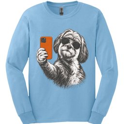 Tibetan Terrier Selfie Dog Long Sleeve Shirt Gift For Dog Lover