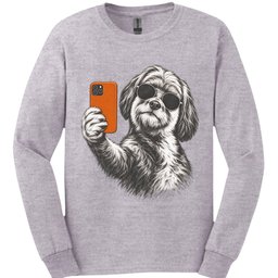 Tibetan Terrier Selfie Dog Long Sleeve Shirt Gift For Dog Lover