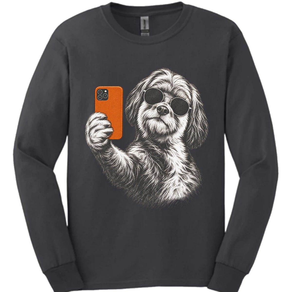Tibetan Terrier Selfie Dog Long Sleeve Shirt Gift For Dog Lover