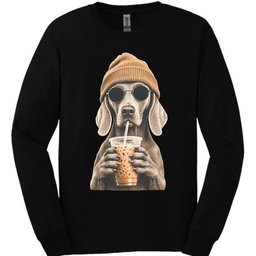 Weimaraner Hipster Dog Long Sleeve Shirt Gift For Dog Lover