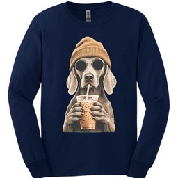 Weimaraner Hipster Dog Long Sleeve Shirt Gift For Dog Lover