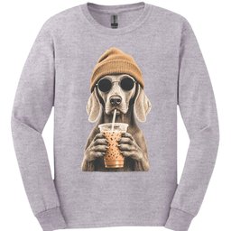 Weimaraner Hipster Dog Long Sleeve Shirt Gift For Dog Lover