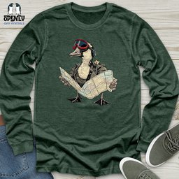 Aviator Duck Navigator Unisex Long Sleeve Tee Gift For Duck Lover