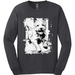 West Highland White Terrier Running Dog Long Sleeve Shirt Gift For Dog Lover