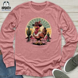 Cowboy Chicken Unisex Long Sleeve Tee Gift For Animal Lover