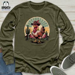 Cowboy Chicken Unisex Long Sleeve Tee Gift For Animal Lover