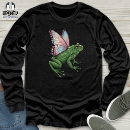 Butterfly Wings Frog Unisex Long Sleeve Tee Gift For Frog Lover