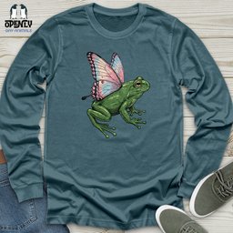Butterfly Wings Frog Unisex Long Sleeve Tee Gift For Frog Lover
