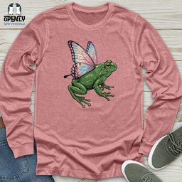 Butterfly Wings Frog Unisex Long Sleeve Tee Gift For Frog Lover