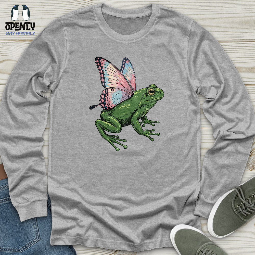 Butterfly Wings Frog Unisex Long Sleeve Tee Gift For Frog Lover