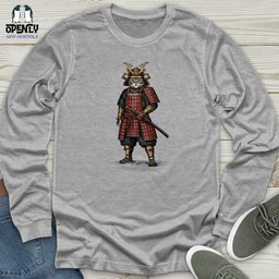 Cat Samurai Unisex Long Sleeve Tee Gift For Cat Lover
