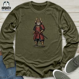 Cat Samurai Unisex Long Sleeve Tee Gift For Cat Lover