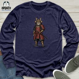 Cat Samurai Unisex Long Sleeve Tee Gift For Cat Lover