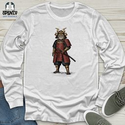 Cat Samurai Unisex Long Sleeve Tee Gift For Cat Lover