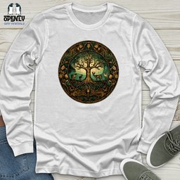 Enchanted Forest Cycle Unisex Long Sleeve Tee Gift For Animal Lover