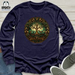 Enchanted Forest Cycle Unisex Long Sleeve Tee Gift For Animal Lover