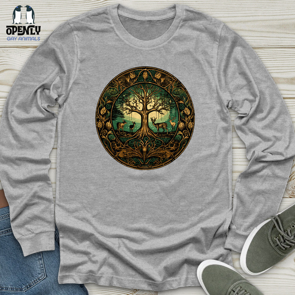 Enchanted Forest Cycle Unisex Long Sleeve Tee Gift For Animal Lover