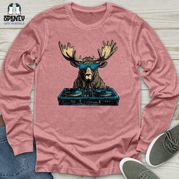 DJ Moose Unisex Long Sleeve Tee Gift For Animal Lover