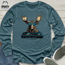 DJ Moose Unisex Long Sleeve Tee Gift For Animal Lover