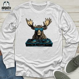 DJ Moose Unisex Long Sleeve Tee Gift For Animal Lover