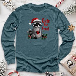Cute But Feral Unisex Long Sleeve Tee Gift For Animal Lover