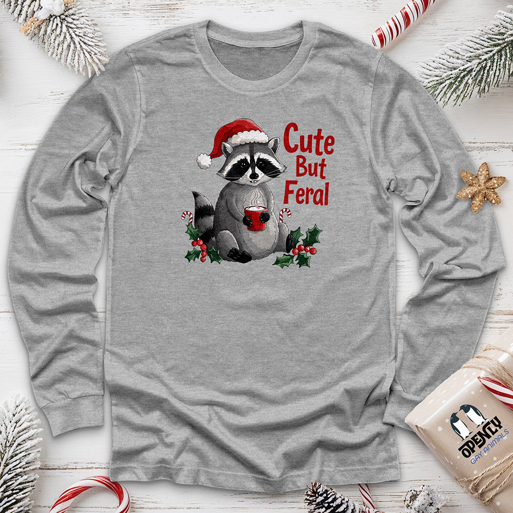 Cute But Feral Unisex Long Sleeve Tee Gift For Animal Lover