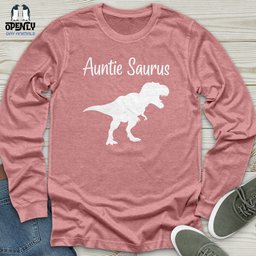 Auntie Saurus Unisex Long Sleeve Tee Gift For Animal Lover