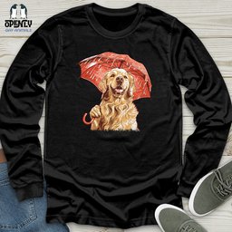 Golden Optimist Umbrella Unisex Long Sleeve Tee Gift For Animal Lover