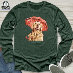 Golden Optimist Umbrella Unisex Long Sleeve Tee Gift For Animal Lover
