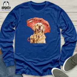 Golden Optimist Umbrella Unisex Long Sleeve Tee Gift For Animal Lover