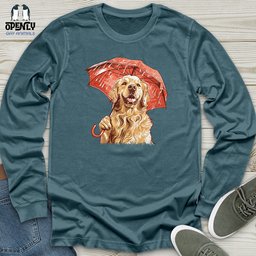 Golden Optimist Umbrella Unisex Long Sleeve Tee Gift For Animal Lover